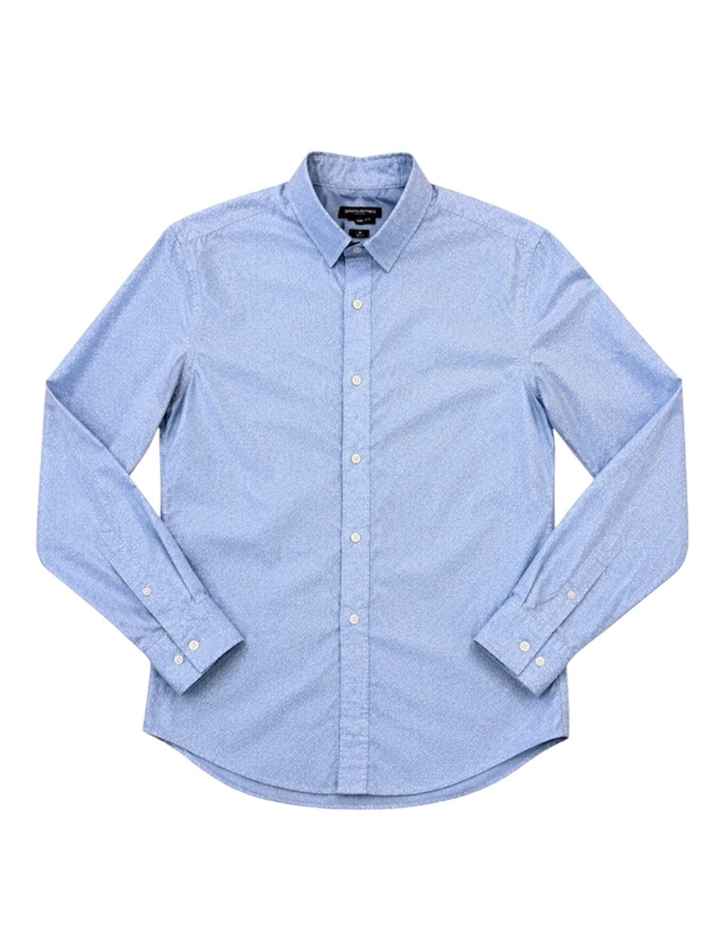 Express Extra Slim Fit Men's XL Blue Micro Print Button Down Dress Shirt 17-17.5
